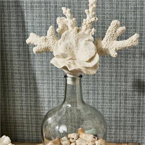 Glass Bottle Vase Set with Coral Stoppers – Set of 3