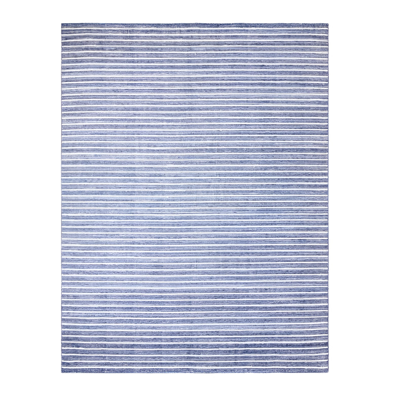 Anzaro Nautical Striped Rug Navy/White
