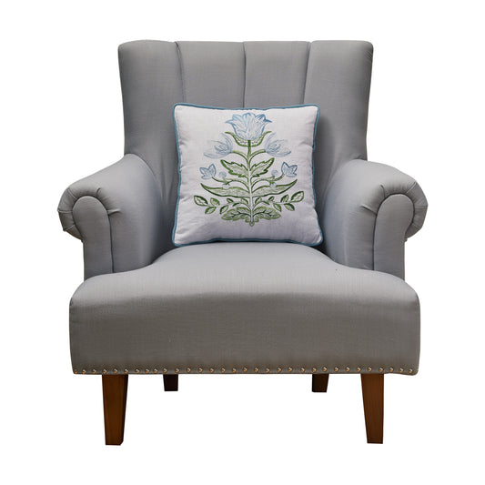 Mughal Embroidered Floral Pillow