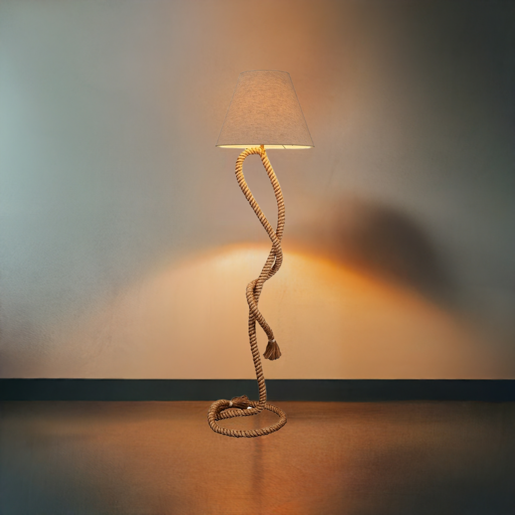 Curved Stem Rope - Floor Lamp