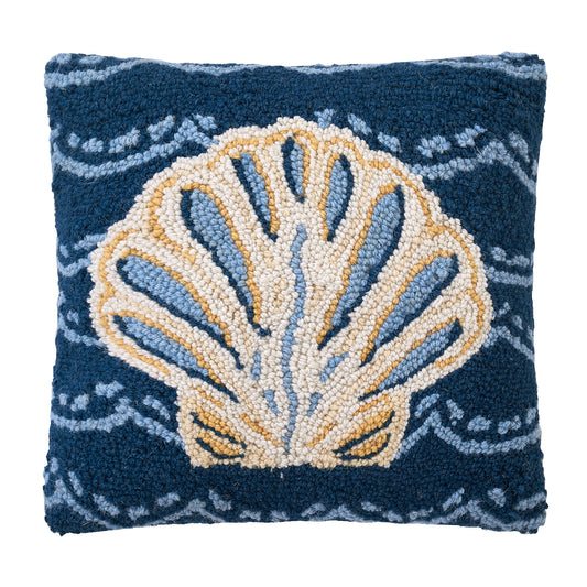 Handcrafted Coastal Hook Pillow Collection – Sand Dollar & Scallop Shell
