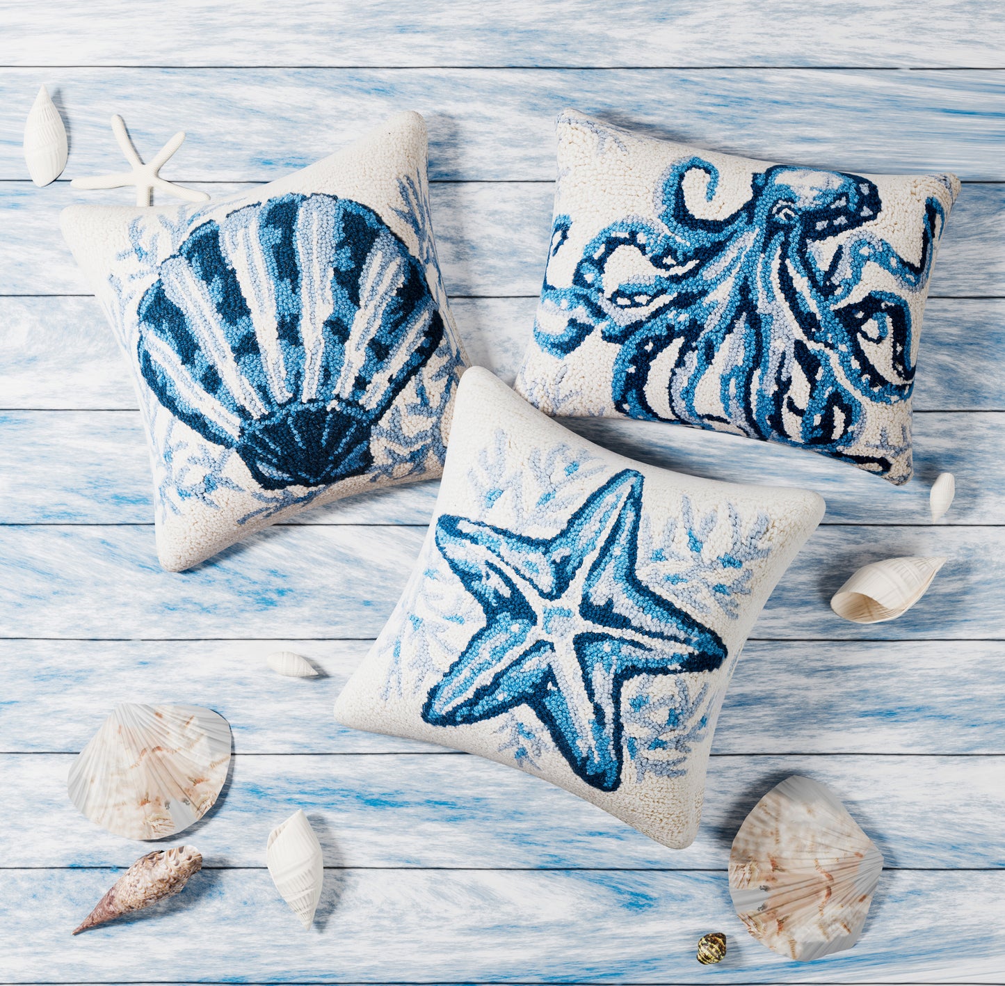 Handcrafted Coastal Hook Pillow Collection