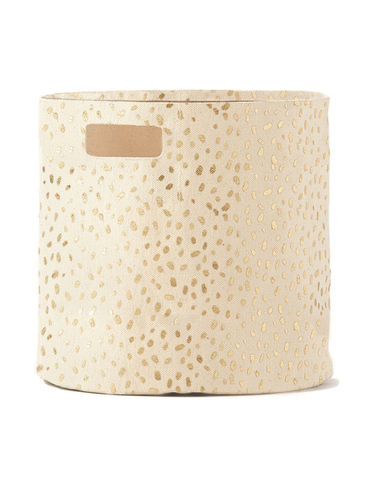 Gold Foil Speck Canvas Bin