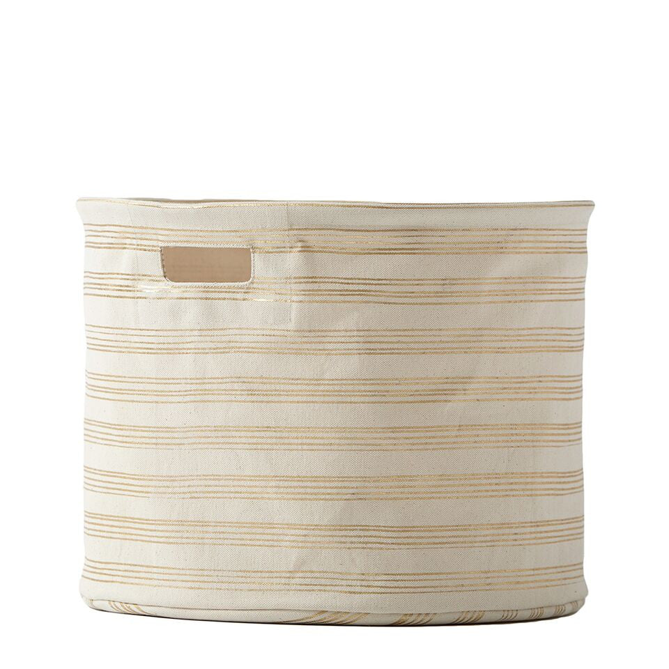 Gold Foil Speck Canvas Bin