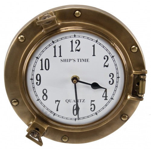 Antique Brass Porthole Clock