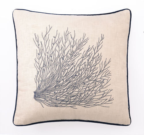 Embroidered Staghorn Coral Pillow