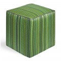Cancun Indoor/Outdoor Cube - Turquoise & Moss Green -OUT OF STOCK