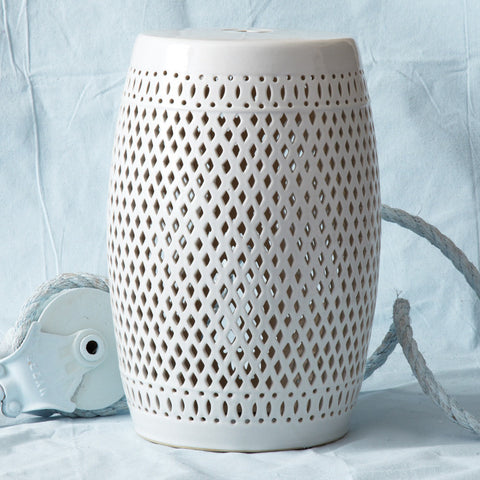 White Garden Stool - Ceramic - SOLD OUT