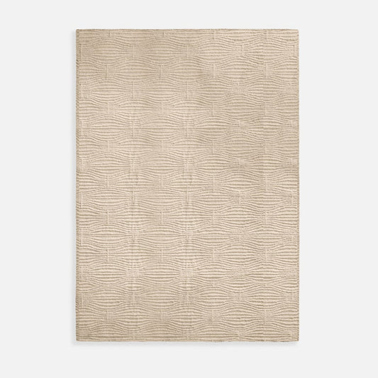 Alba Ivory Wool Textured Coastal Rug