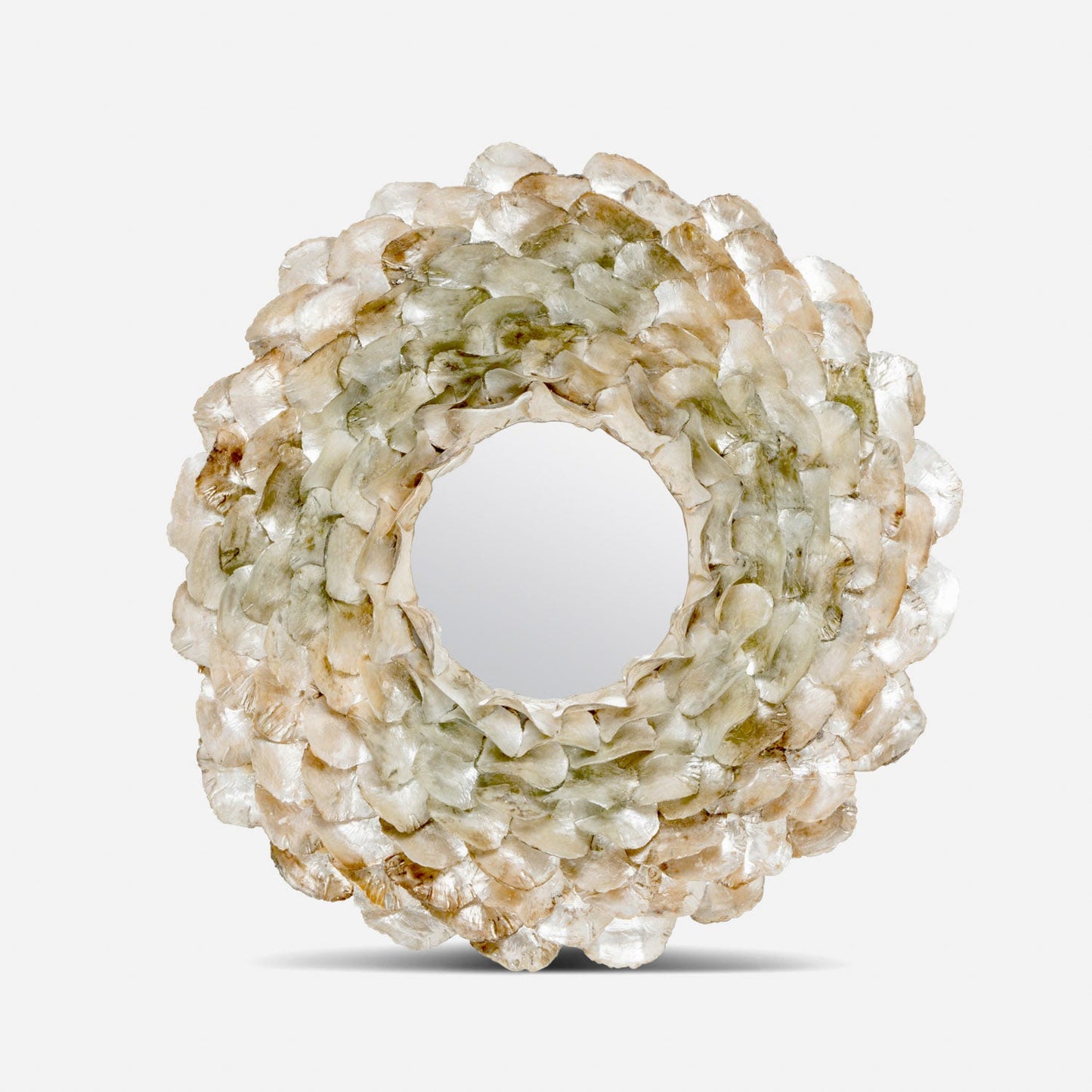 Venus Round Oyster Shell Coastal Mirror 45-inch