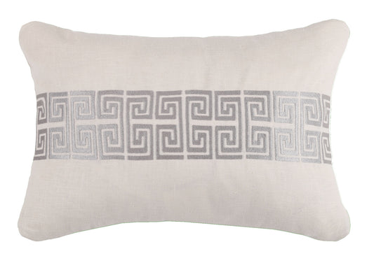 Mykonos Greek Key Pillow - Stone