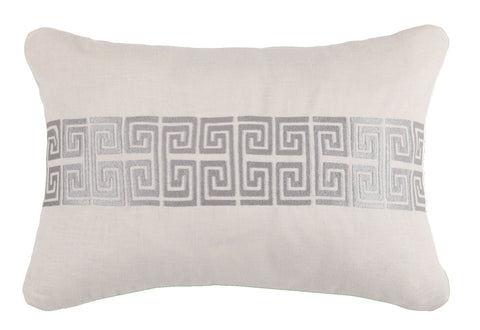 Mykonos Greek Key Pillow - Stone