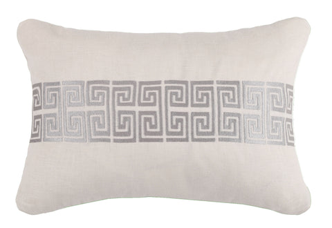 Mykonos Greek Key Pillow - Graphite