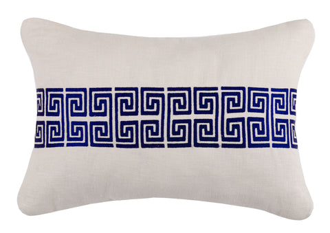 Mykonos Greek Key Pillow - Stone