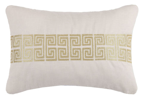 Mykonos Greek Key Pillow - Gold