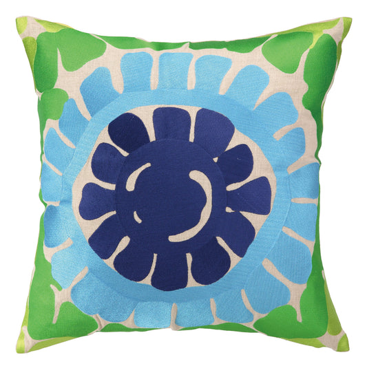 La Jolla Pillow - Kiwi Green Blue