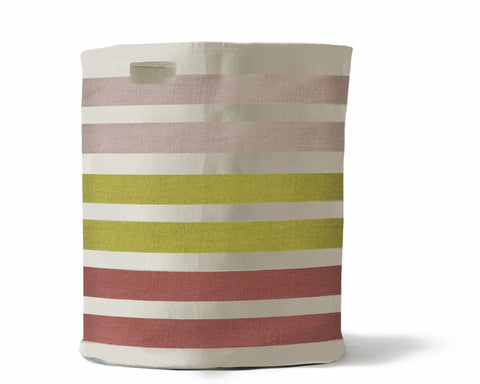 Striped Canvas Hamper - Rainbow Stripe