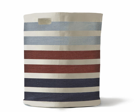 Striped Canvas Hamper - Rainbow Stripe