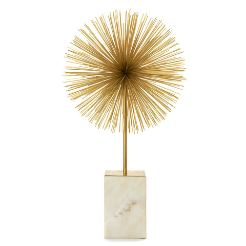 Gold Star Bursts on Marble Stand - Set of Two