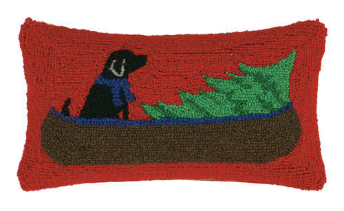 Black Lab on Boat Hook Pillow