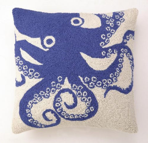 Octopus Hook Pillow - White/Blue