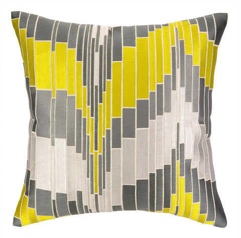 Trina Turk Loomis Pillow - Citron and Grey