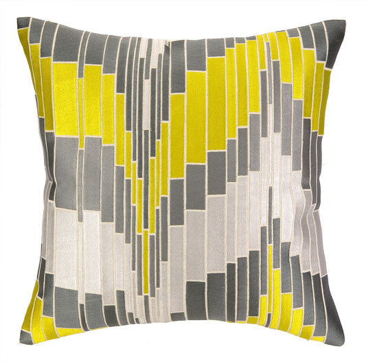 Trina Turk Loomis Pillow - Citron and Grey