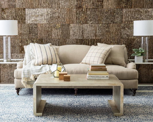 Temple Wool Micro Hooked Rug - Ink Blue