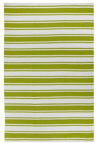 Lucky Indoor/Outdoor Rug - Green and White Stripe