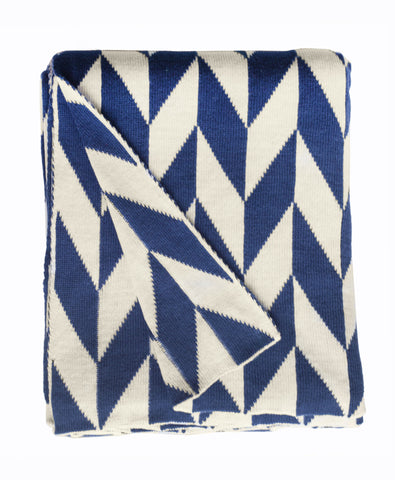 Monroe Throw - Blue & Natural