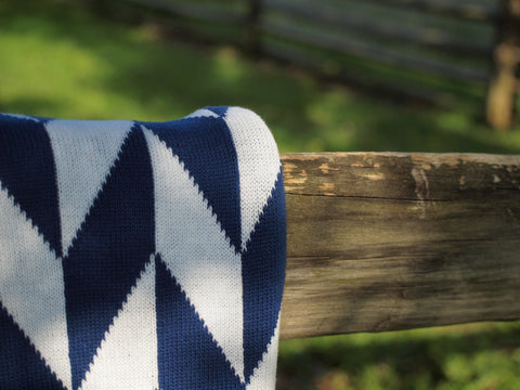 Monroe Throw - Blue & Natural