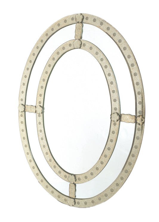 Oval Antique Trimmed Mirror