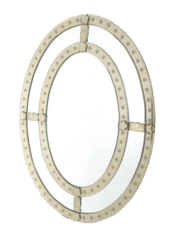 Oval Antique Trimmed Mirror