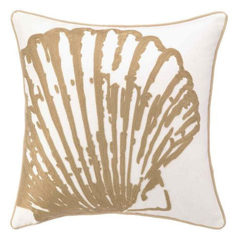 Golden Scallop Shell Pillow