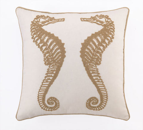 Golden Sea Horse Pillow