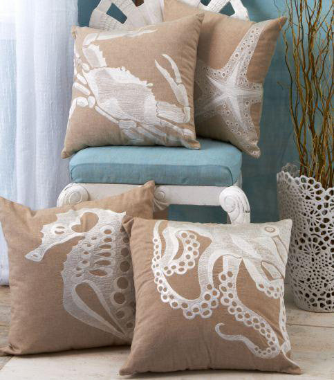 Sealife™ Embroidered Pillow Set