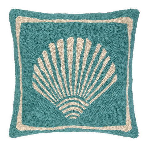 Single Scallop Hook Pillow - Turquoise -SOLD OUT