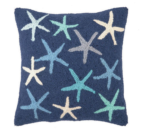 Starfish Hook Pillow -Navy Blue