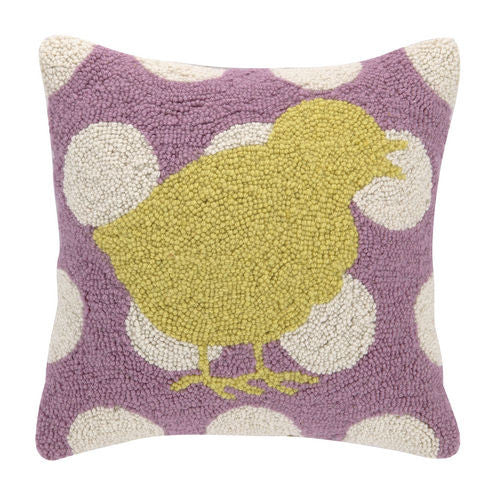 Yellow Chick Purple Dot Pillow
