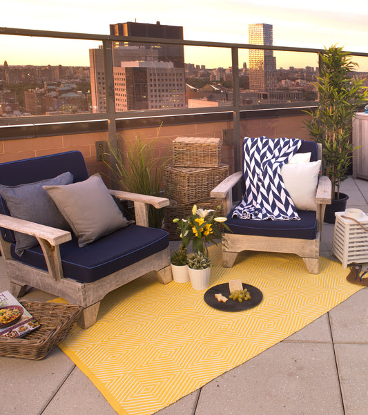 Zen Indoor/Outdoor Rug - Yellow and White SOLD OUT