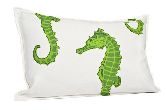 Seahorse Pillow - Rectangle, Green