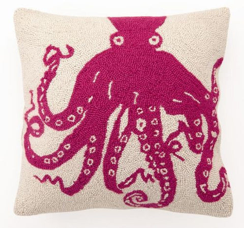 Octopus Hook Pillow - White/Blue