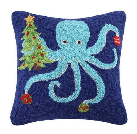 Octopus Holding Christmas Tree Pillow -SOLD OUT